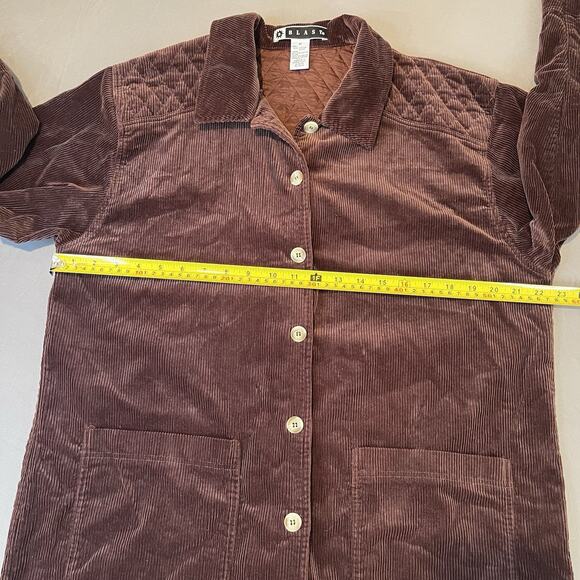 Oversized Corduroy Button Up Chore Barn Jacket Womens Medium Baggy Quilted Brown - Picture 5 of 8